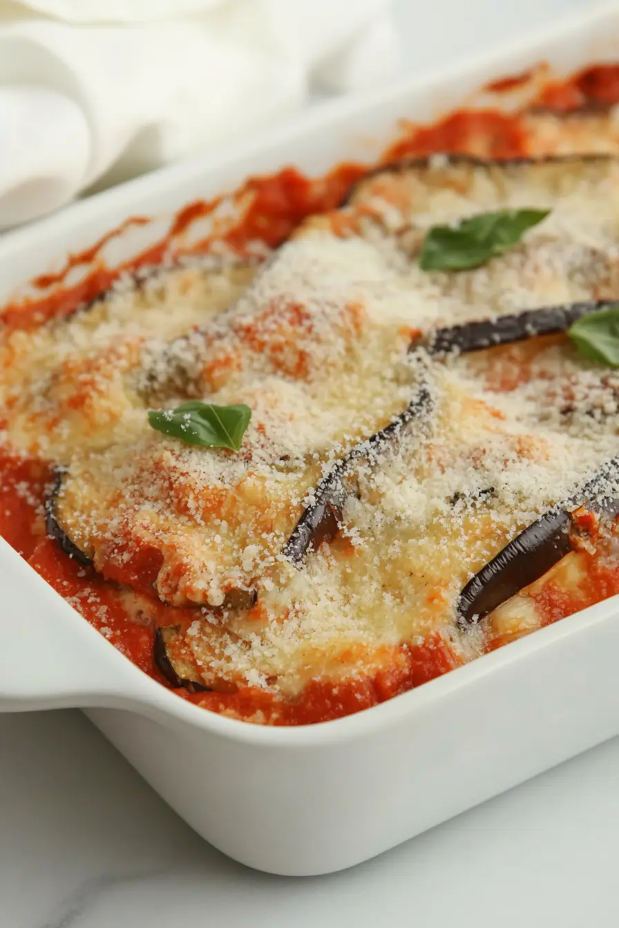 Savory Low Carb Eggplant Parmesan