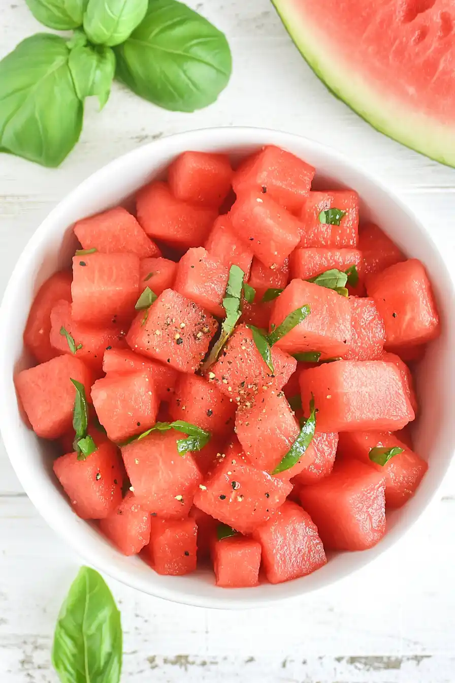 Easy Watermelon Basil Salad