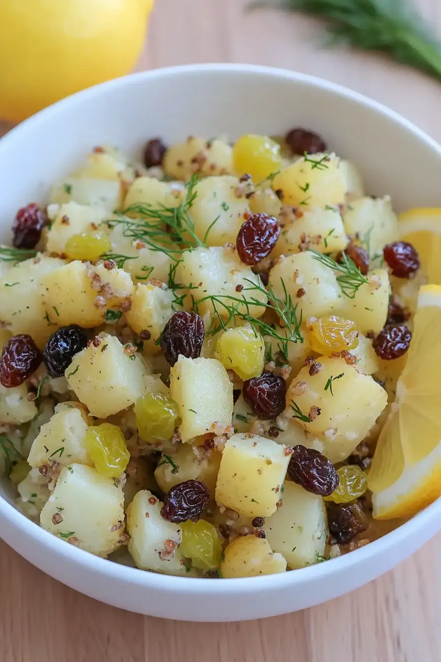 Juicy Potato Salad with Raisins