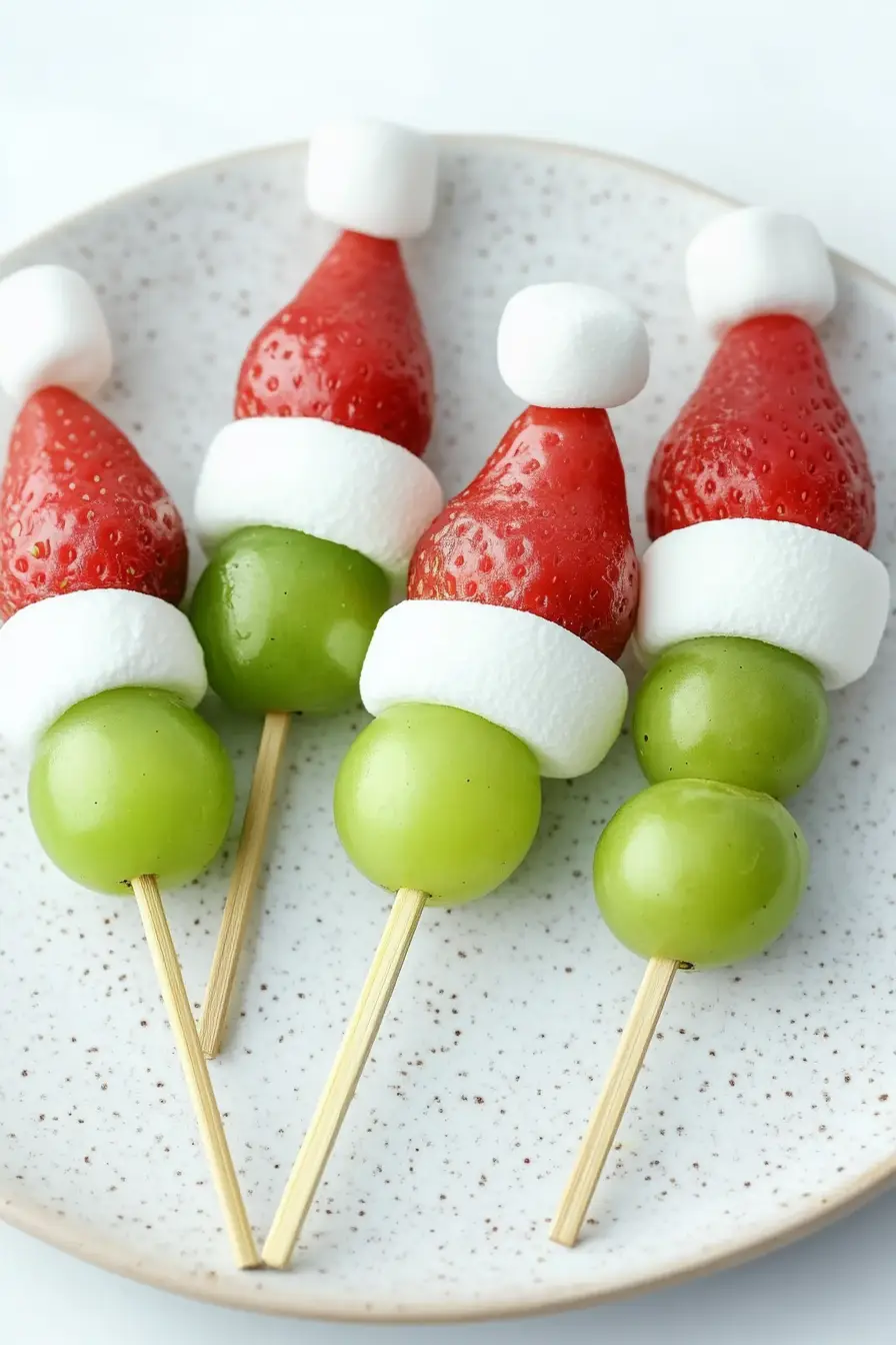Healthy Christmas Fruit Skewers