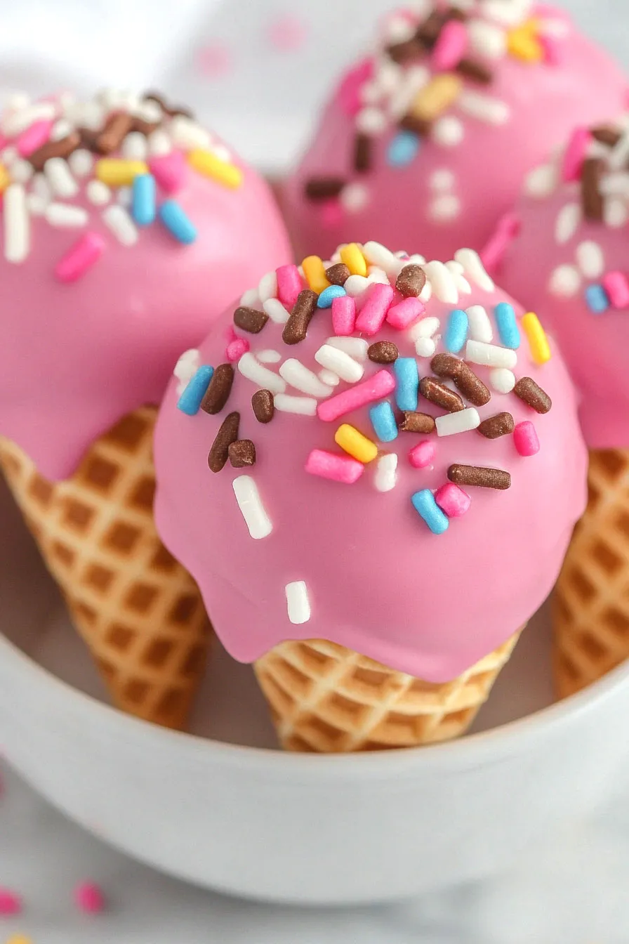 Mini Ice Cream Cone Cake Pops