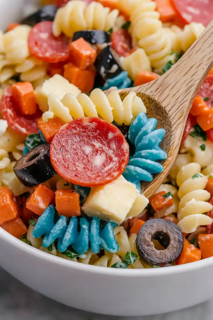 Chilled 4th of July Pasta Salad
