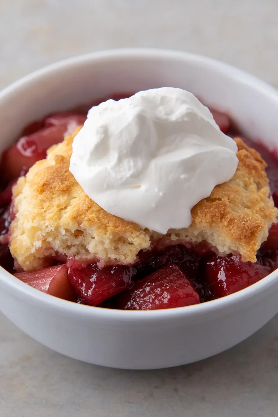 Tasty Rhubarb Cobbler with Bisquick