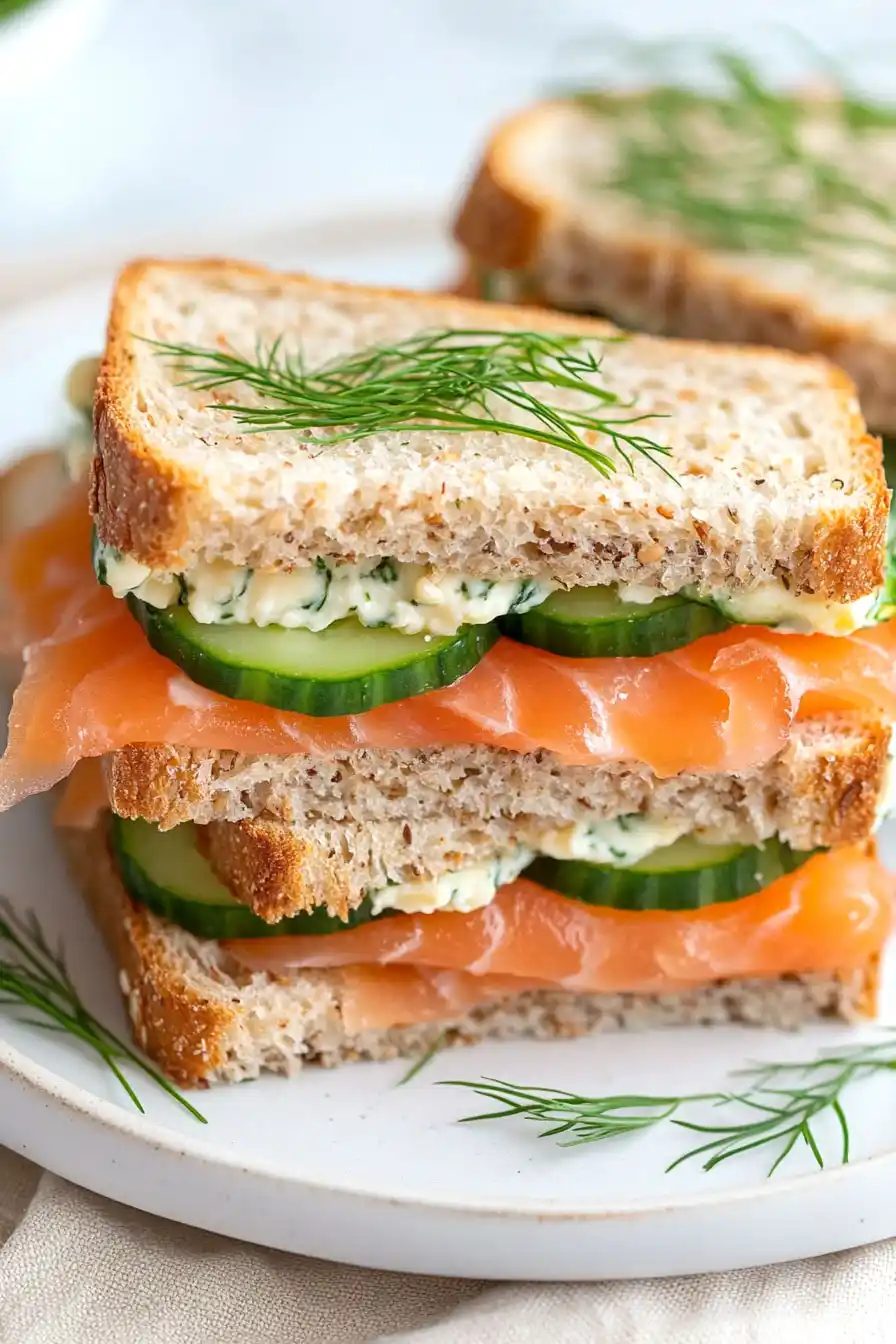 Gourmet Cucumber and Salmon Sandwiches