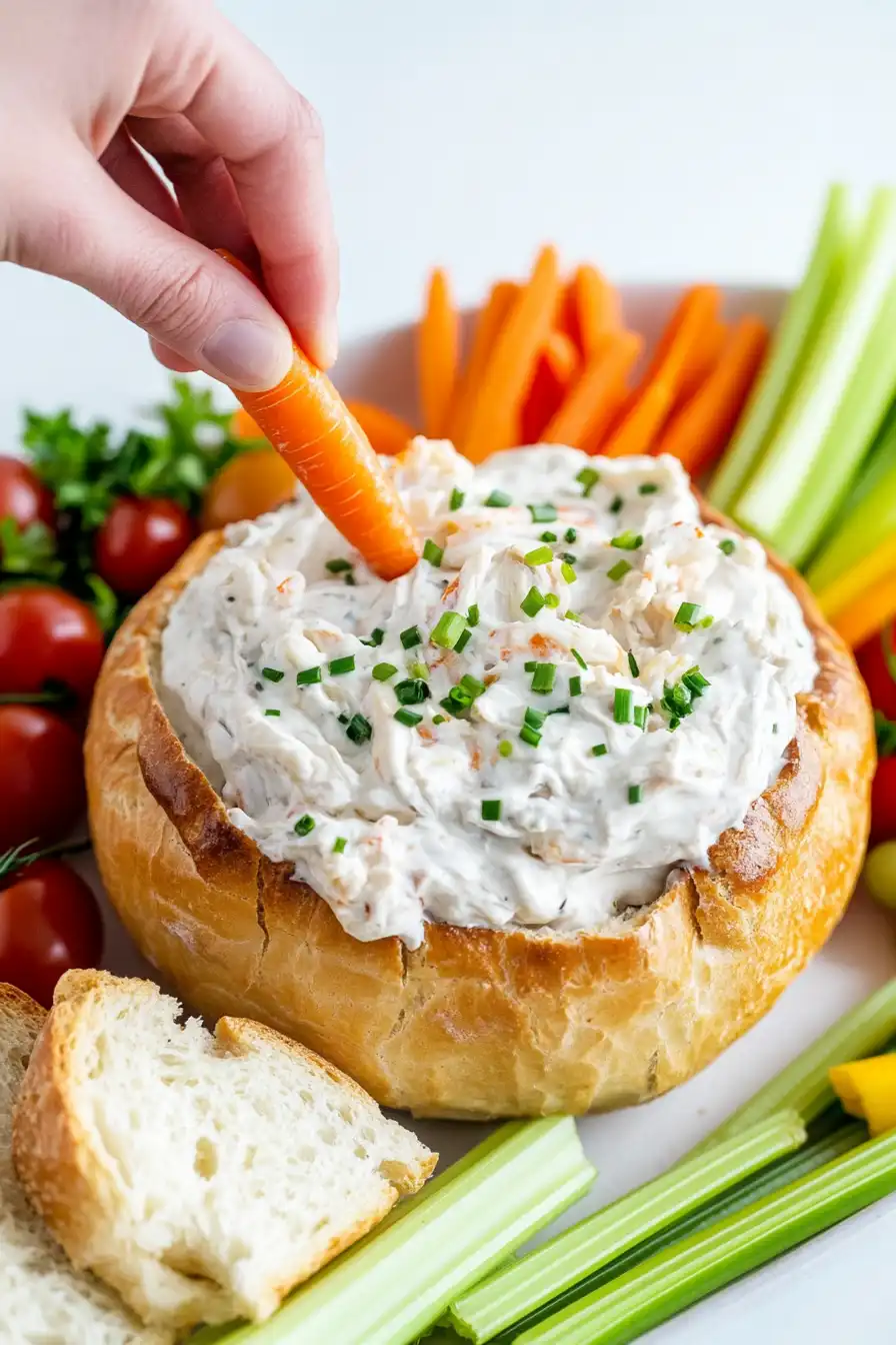 Quick Crab Dip in a Bread Bowl