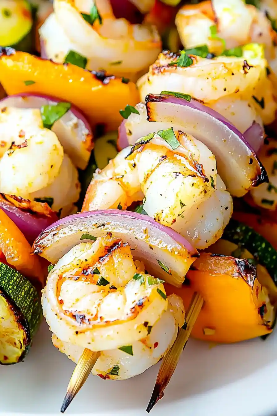 Quick Grilled Shrimp Kabobs with Veggies