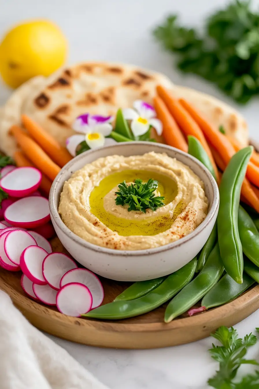 Healthy Veggie and Hummus Platter