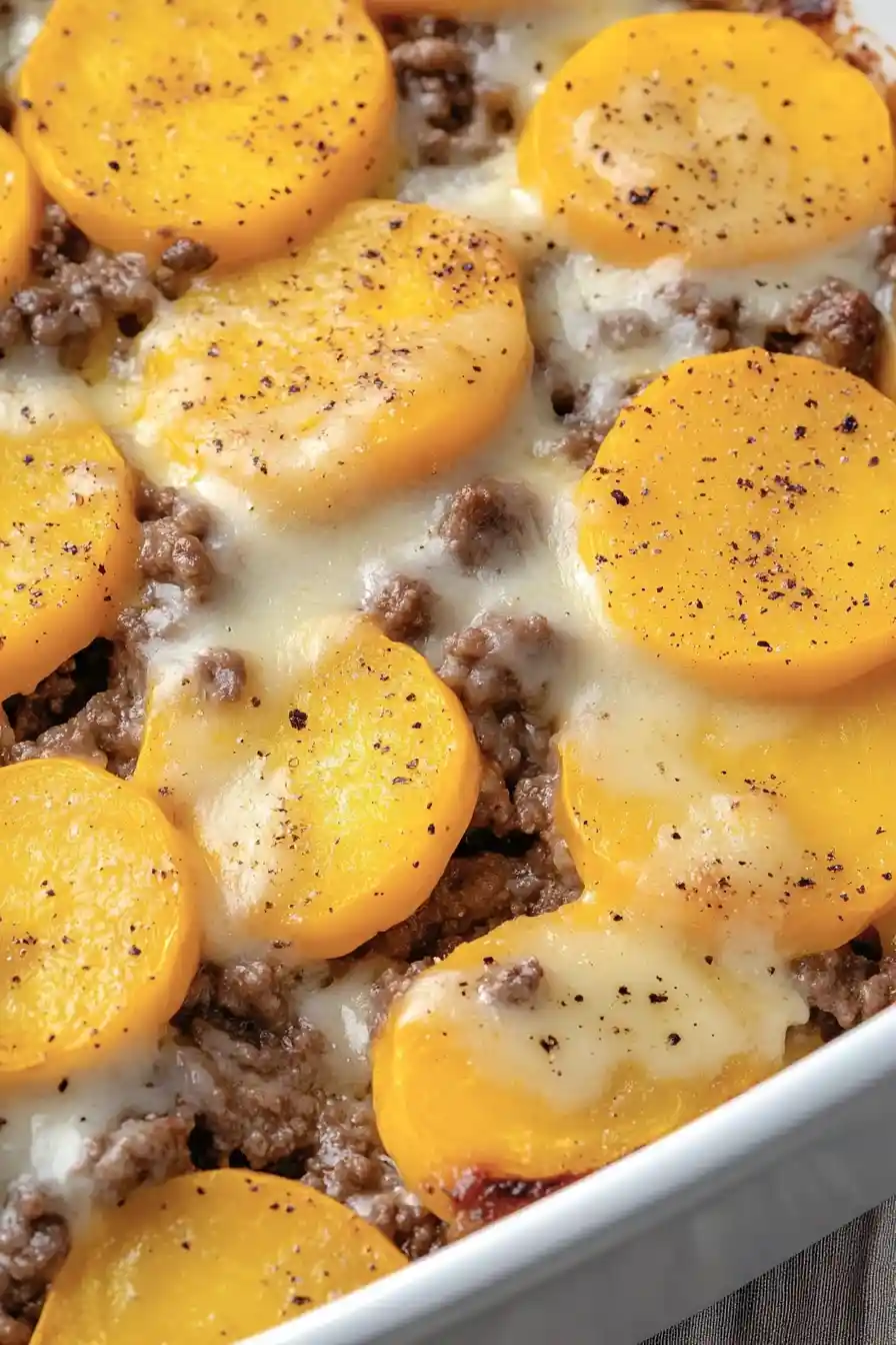 Healthy Yellow Squash Casserole with Ground Beef