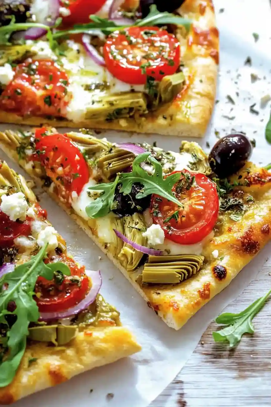 Healthy Greek Flatbread Pizza