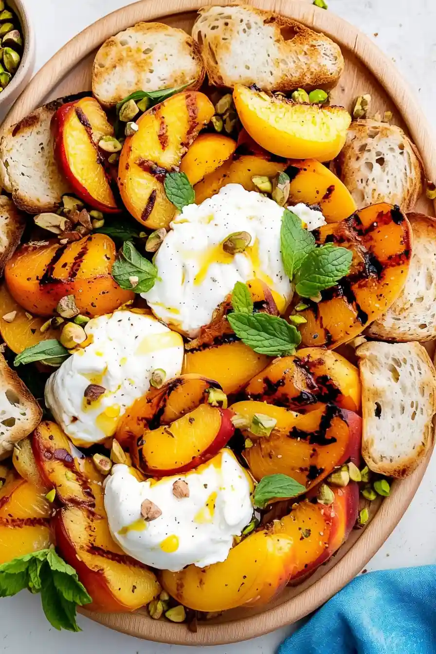 Quick Grilled Peaches with Burrata