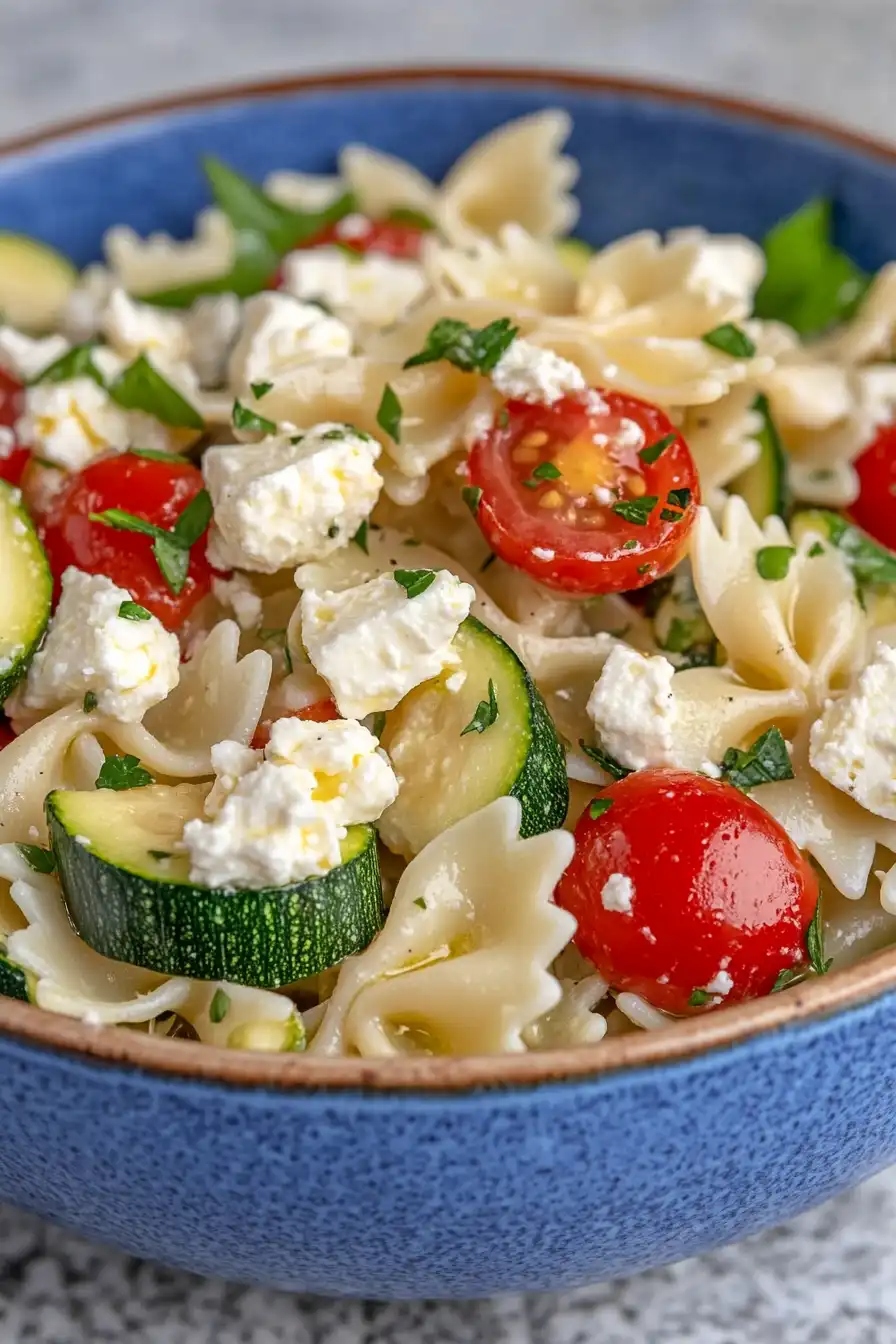 Best Pasta Salad with Zucchini and Feta