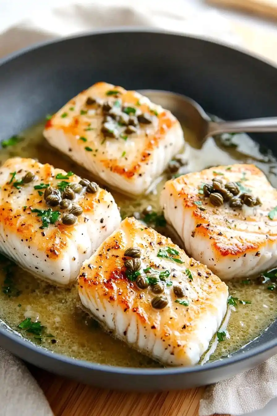 Healthy Halibut Piccata