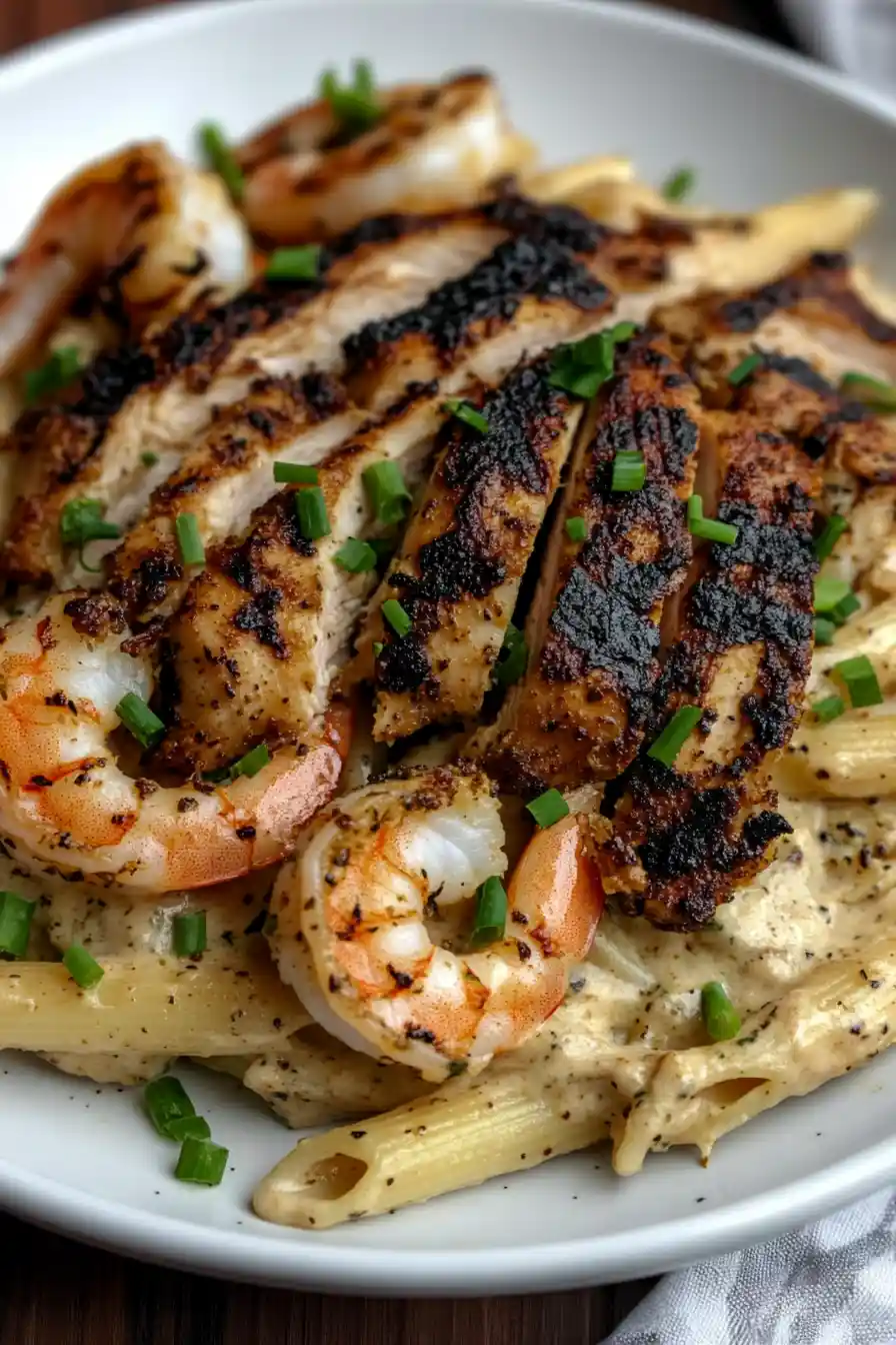 Juicy Jerk Chicken and Shrimp Pasta Recipe