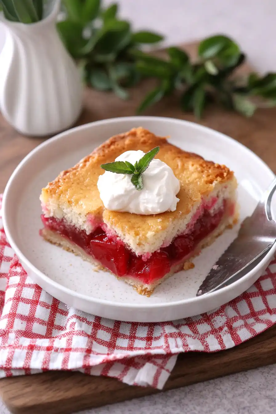 Ultimate Rhubarb Cake with Marshmallows and Jello