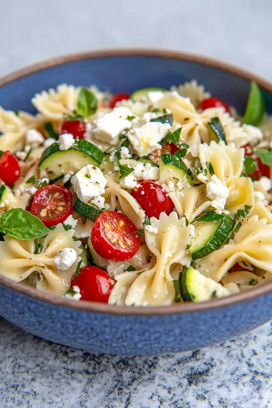 Best Pasta Salad with Zucchini and Feta