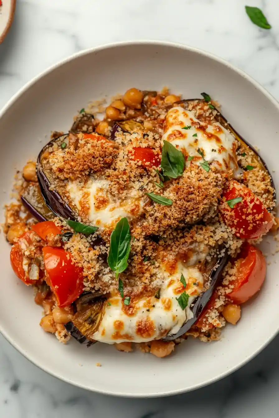 Savory Eggplant Parmesan Chickpeas