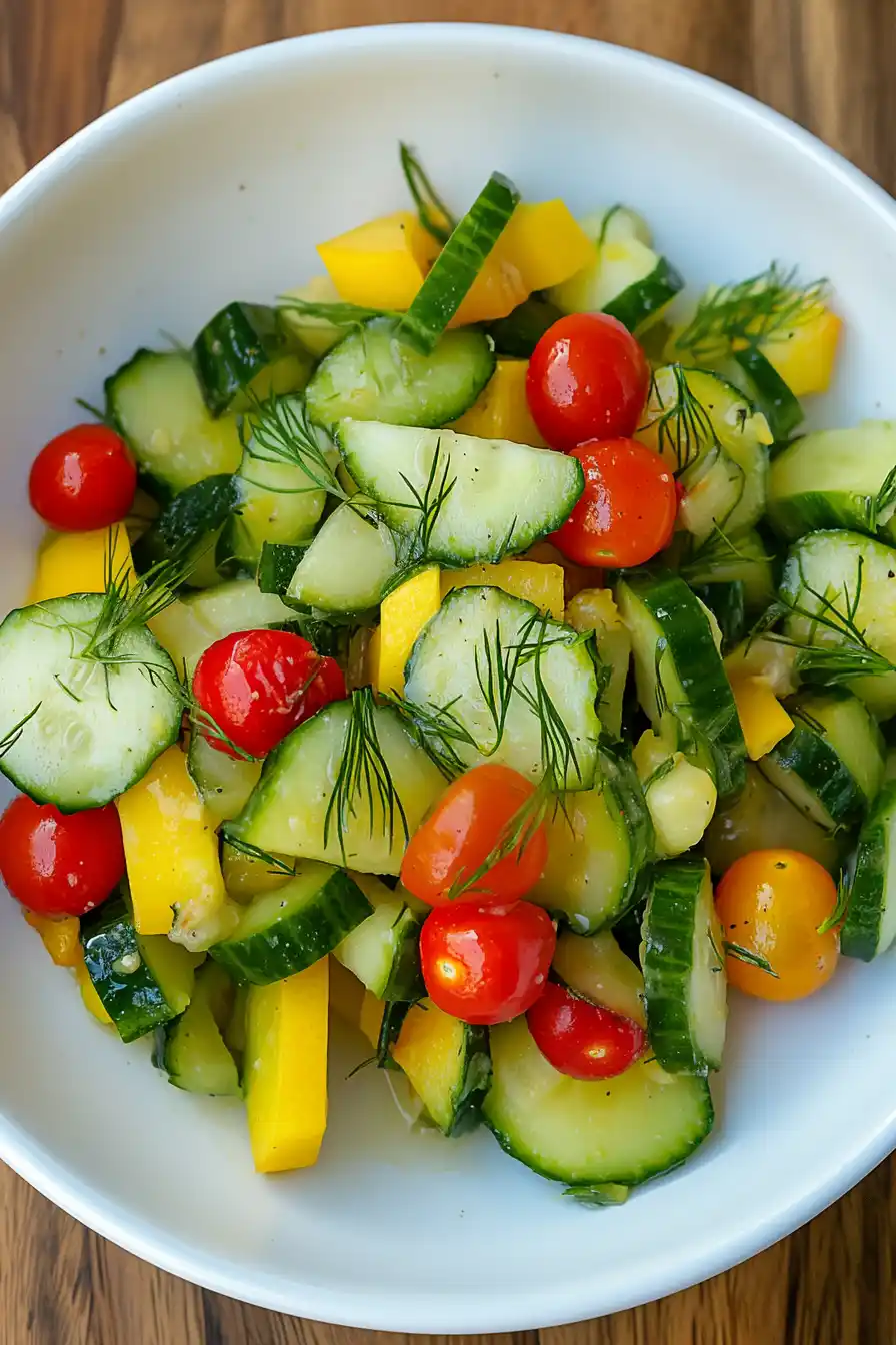 Zesty Cucumber Yellow Squash Salad