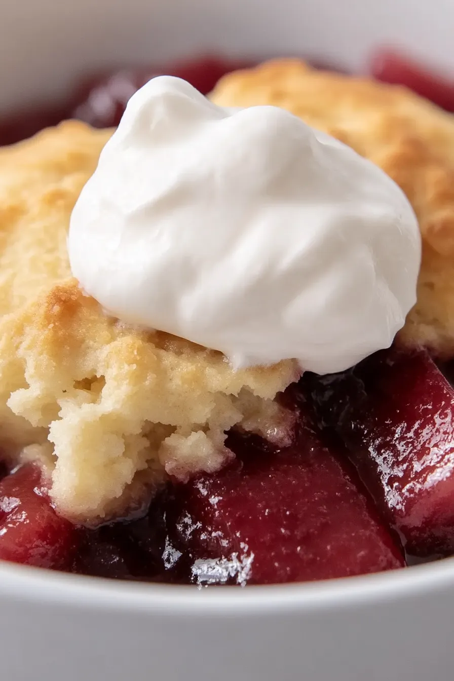 Tasty Rhubarb Cobbler with Bisquick