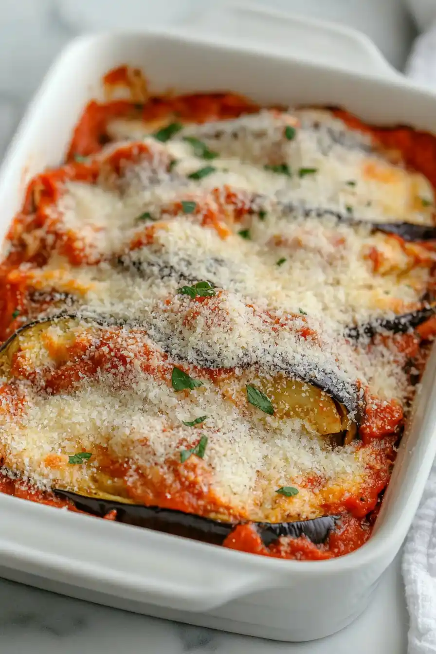 Savory Low Carb Eggplant Parmesan