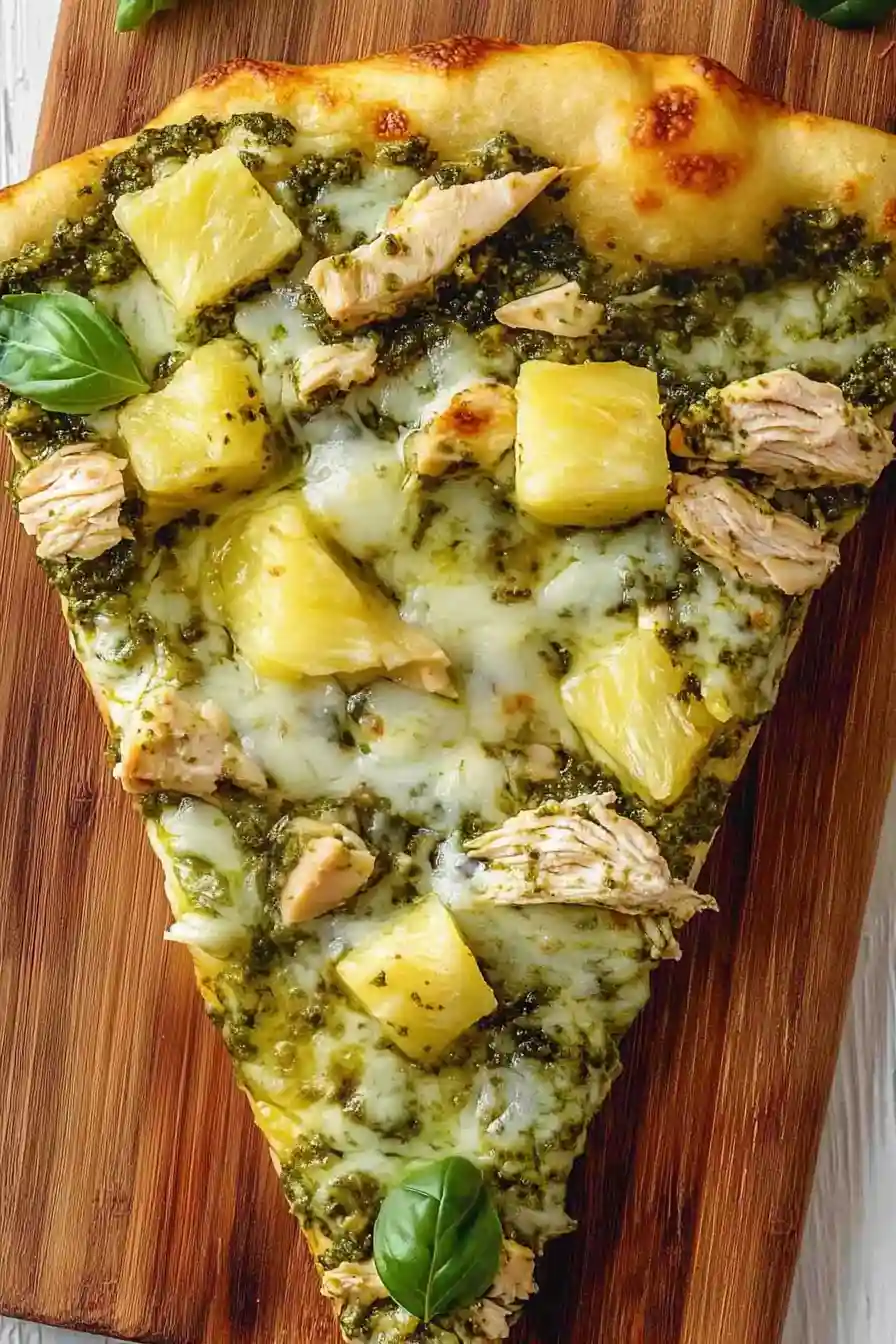 Fresh Chicken Pesto Flatbread Pizza
