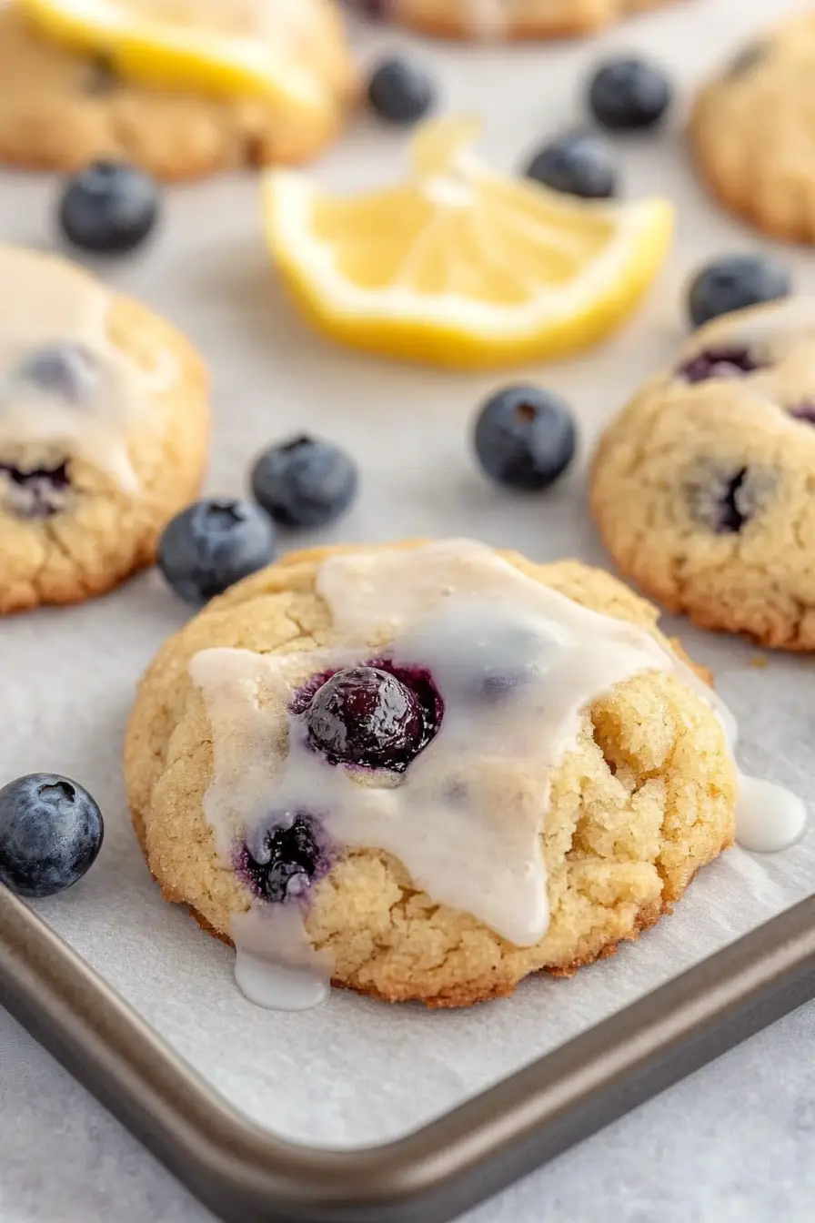 Quick Crumbl Lemon Blueberry Cookies