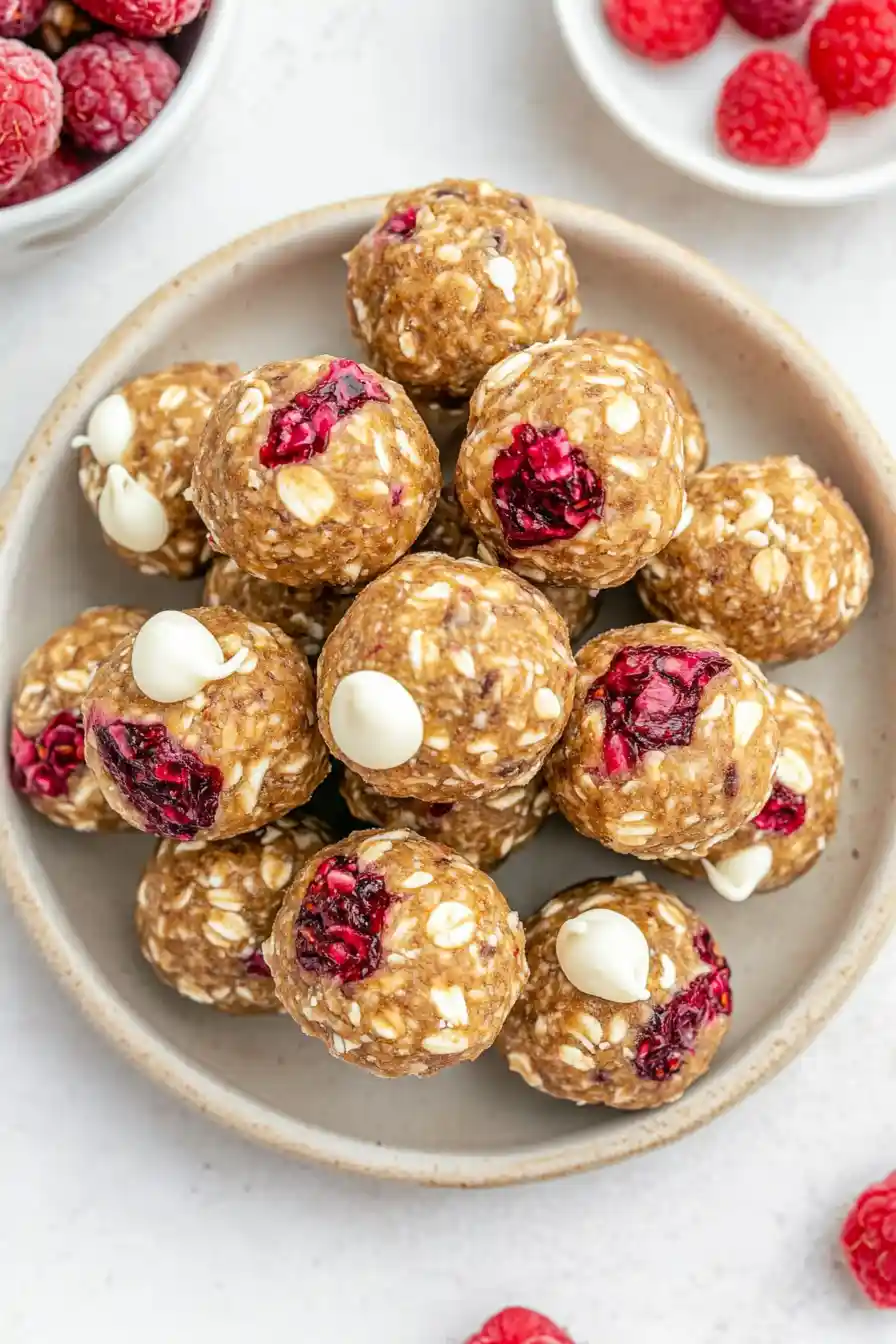 No-Bake Raspberry Protein Balls