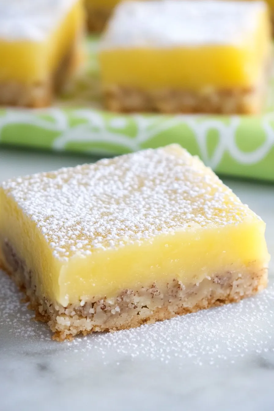 Zesty Lemon Bars with Almond Shortbread Crust