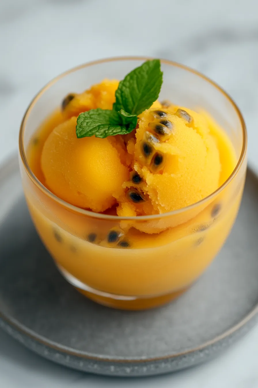 Vegan Mango and Passion Fruit Sorbet