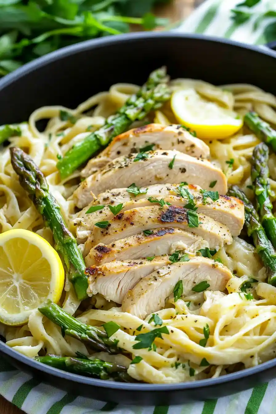Easy Lemon Asparagus Pasta with Chicken
