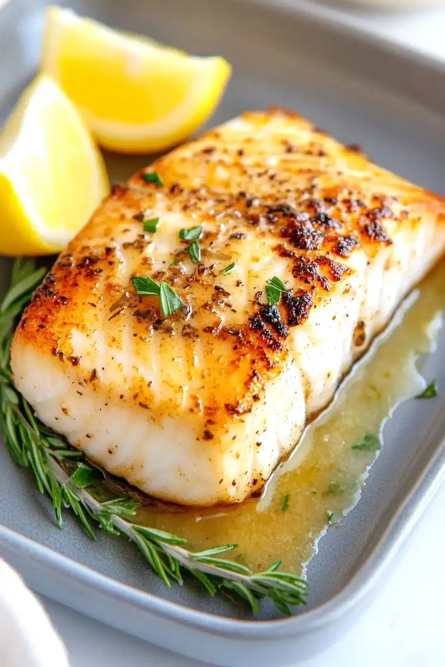 Juicy Garlic Butter Halibut