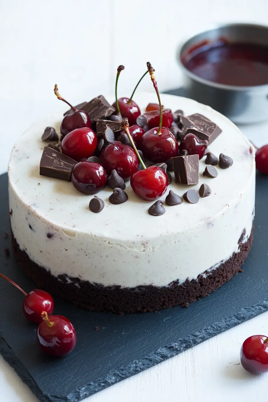Homemade Cherry Ice Cream Cake