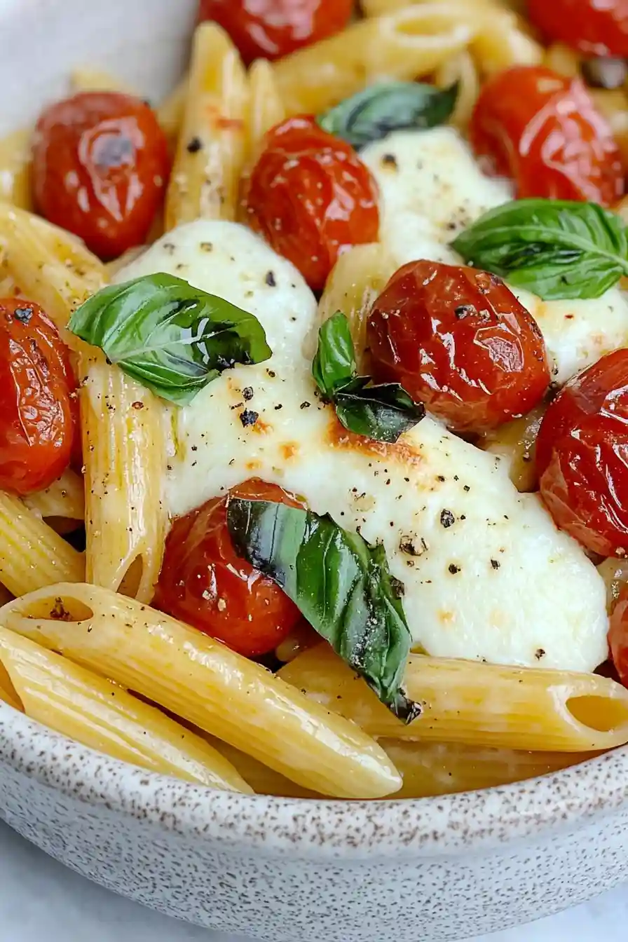 Healthy Caprese Pasta Bake