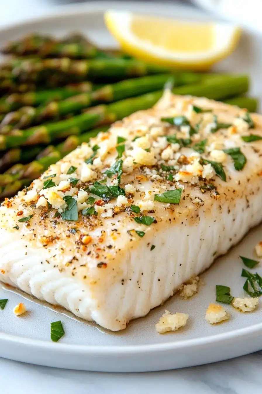 Quick Baked Halibut and Asparagus
