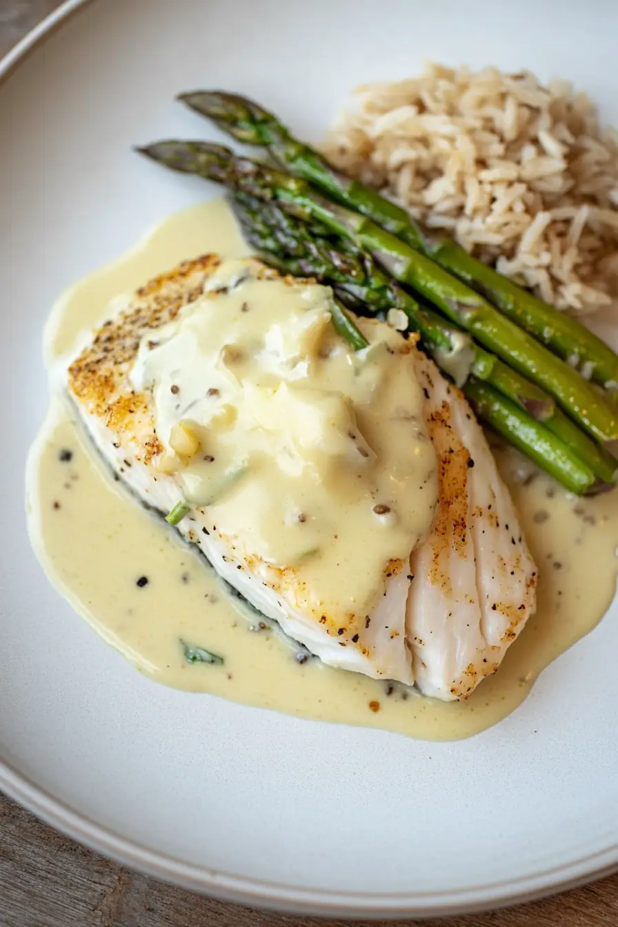 Quick Halibut Oscar