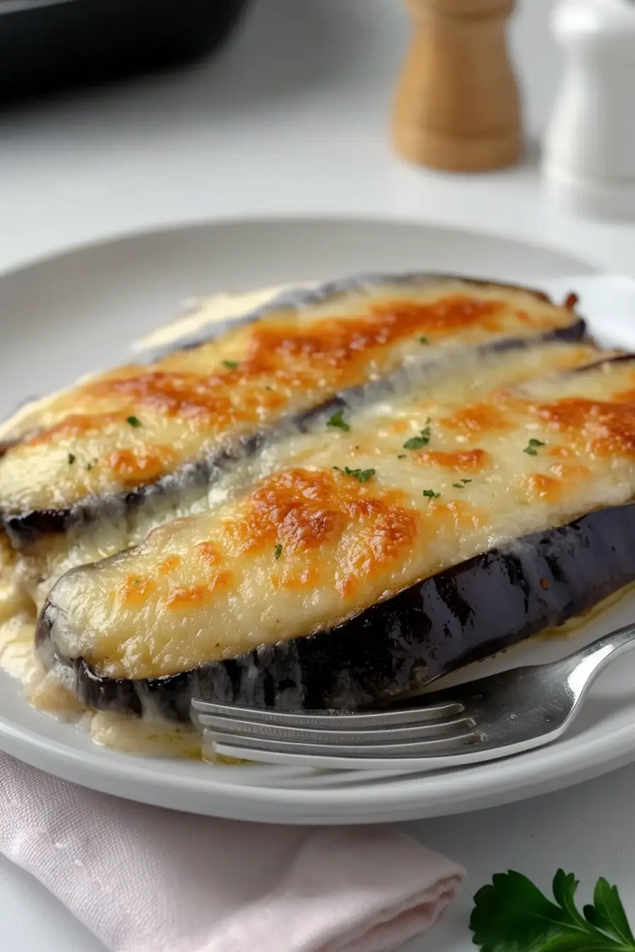 Healthy Eggplant Parmesan No Tomato