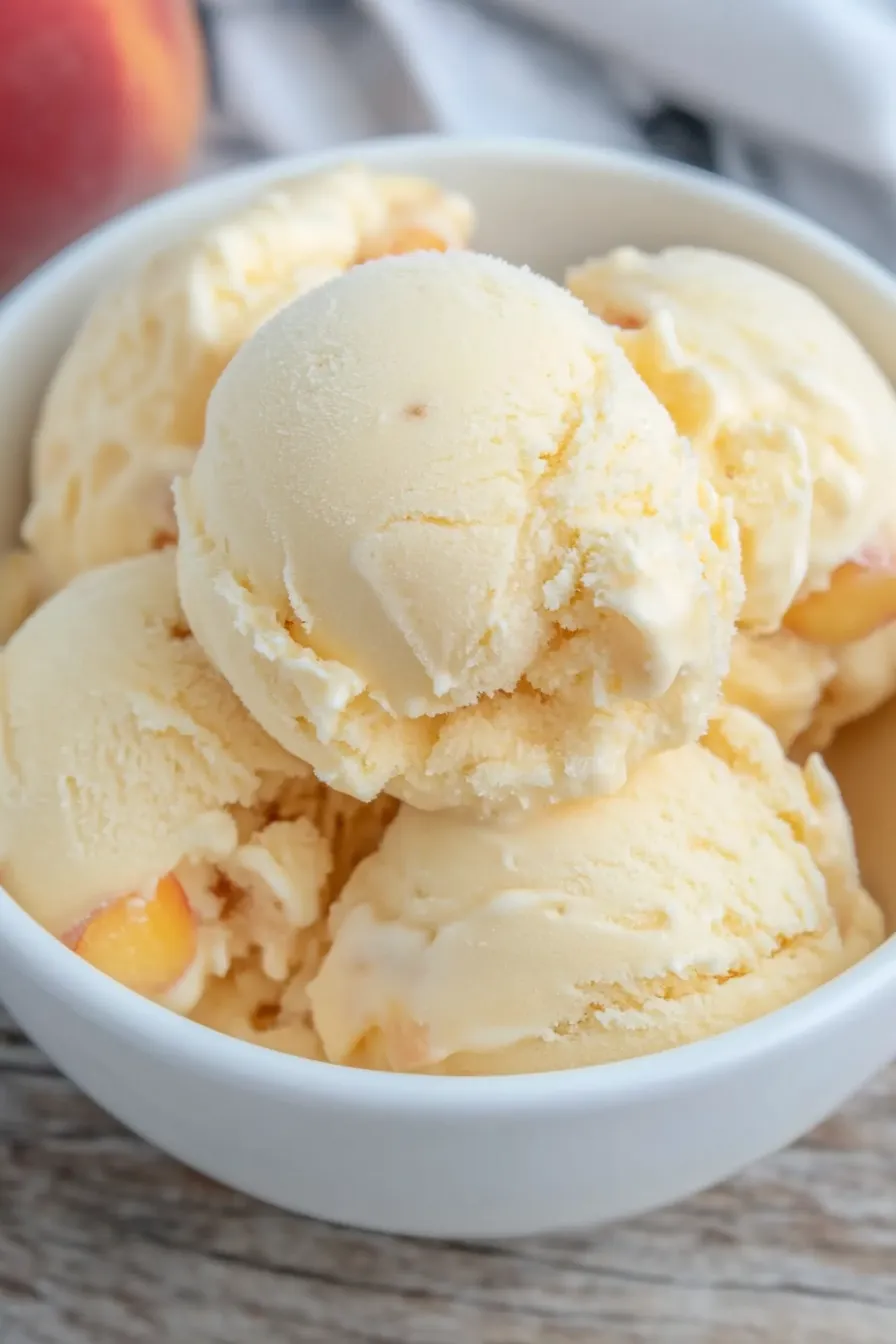 No Churn Peach Ice Cream No Eggs