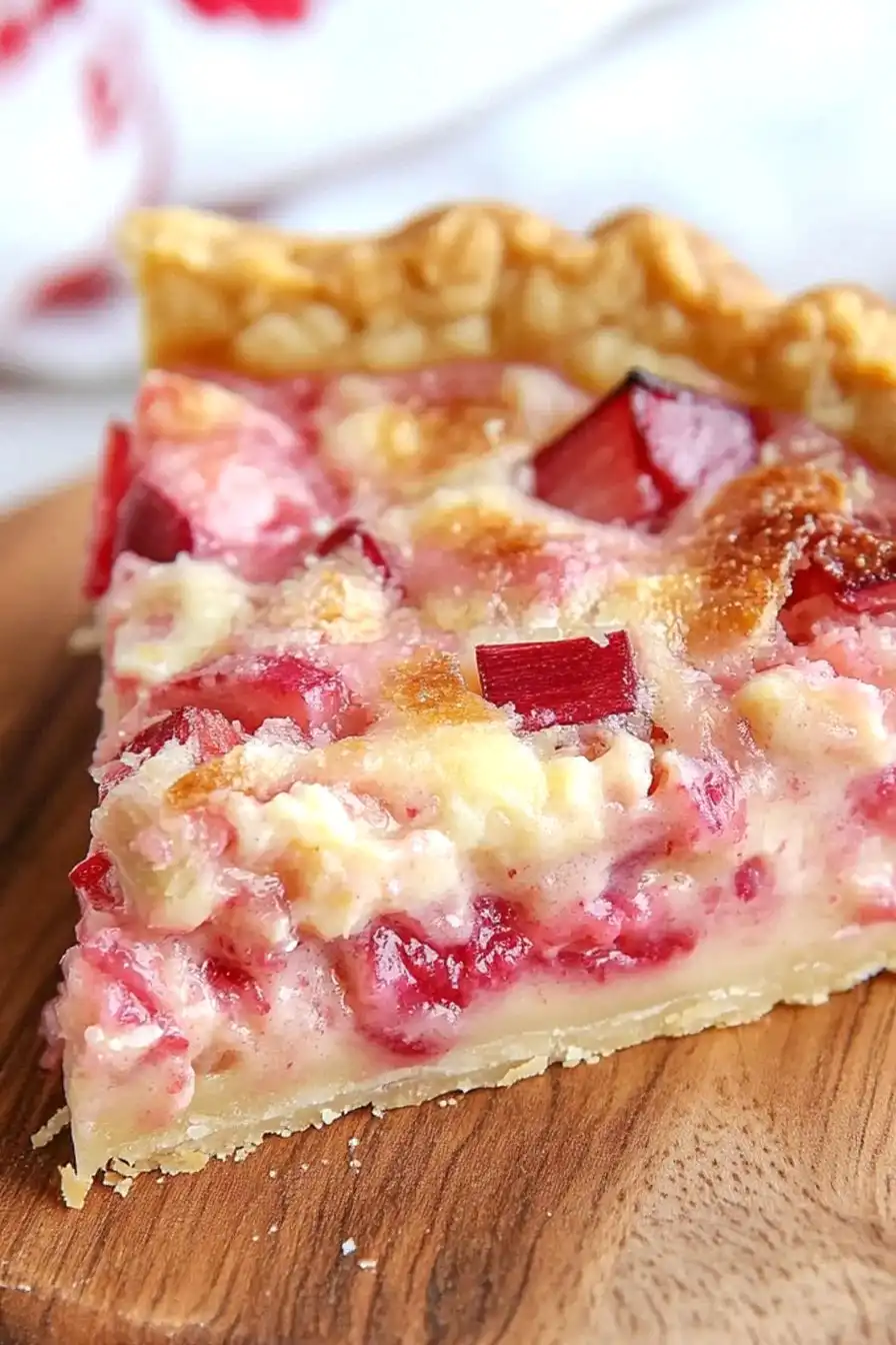 Homemade Strawberry Rhubarb Custard Pie