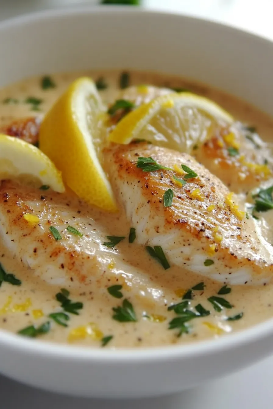 Easy Tilapia with Lemon Cream Sauce