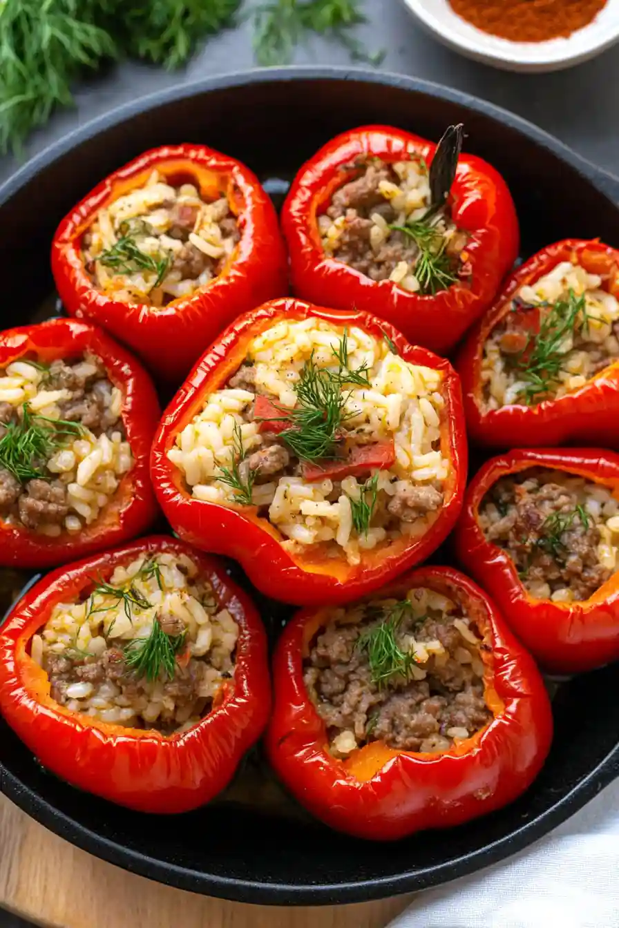 Savory Egyptian Stuffed Bell Peppers