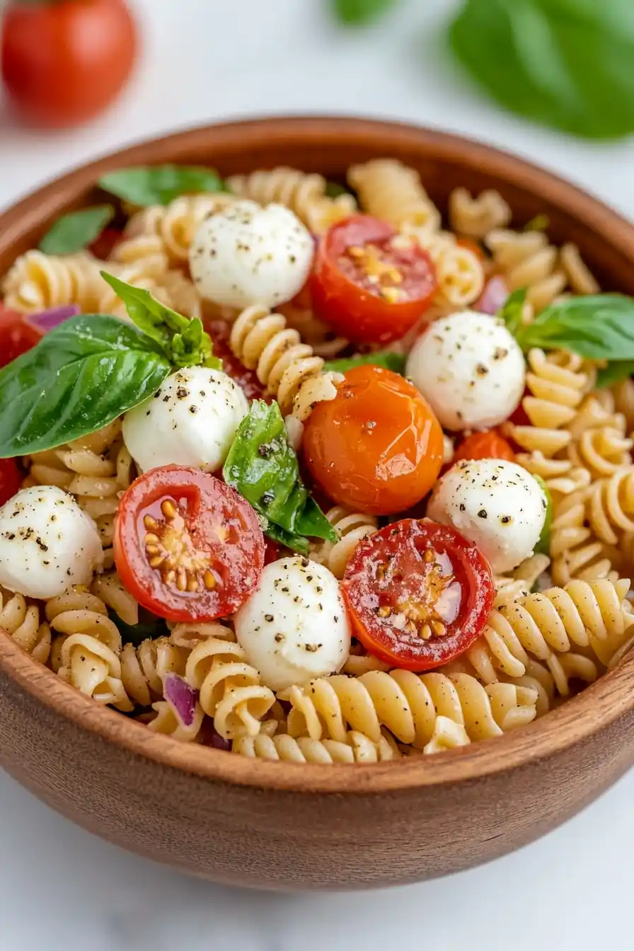 Juicy Pasta Salad with Mozzarella Balls