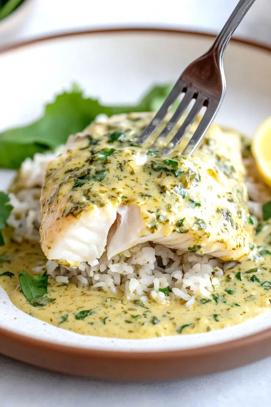 Creamy Halibut Green Curry