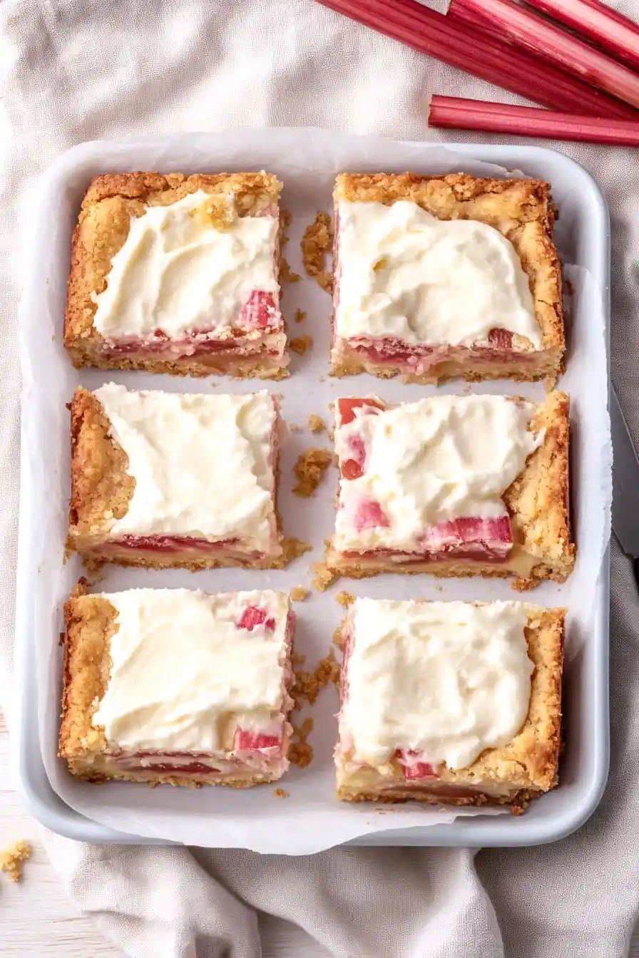 Moist Rhubarb Custard Bars