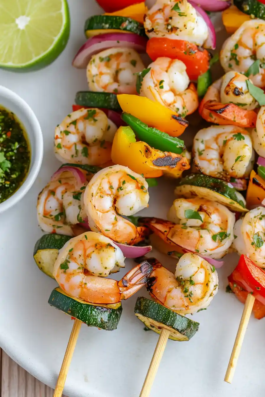 Quick Grilled Shrimp Kabobs with Veggies