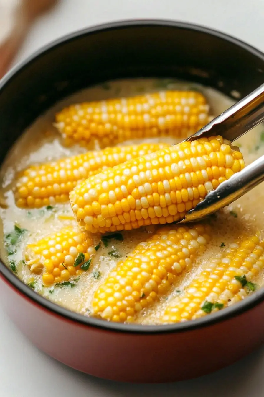 Easy Crock Pot Corn on the Cob with Coconut Milk