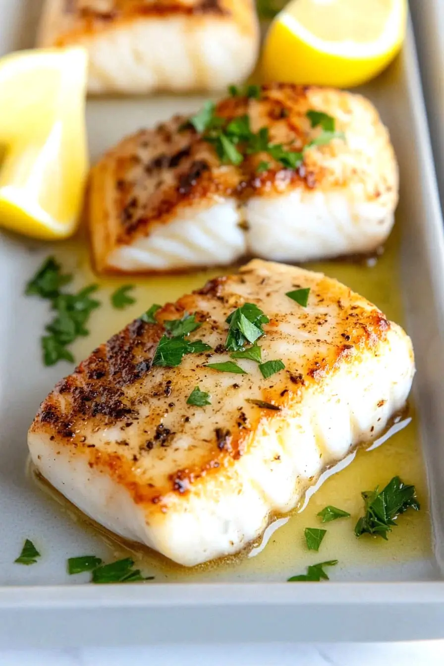 Juicy Garlic Butter Halibut