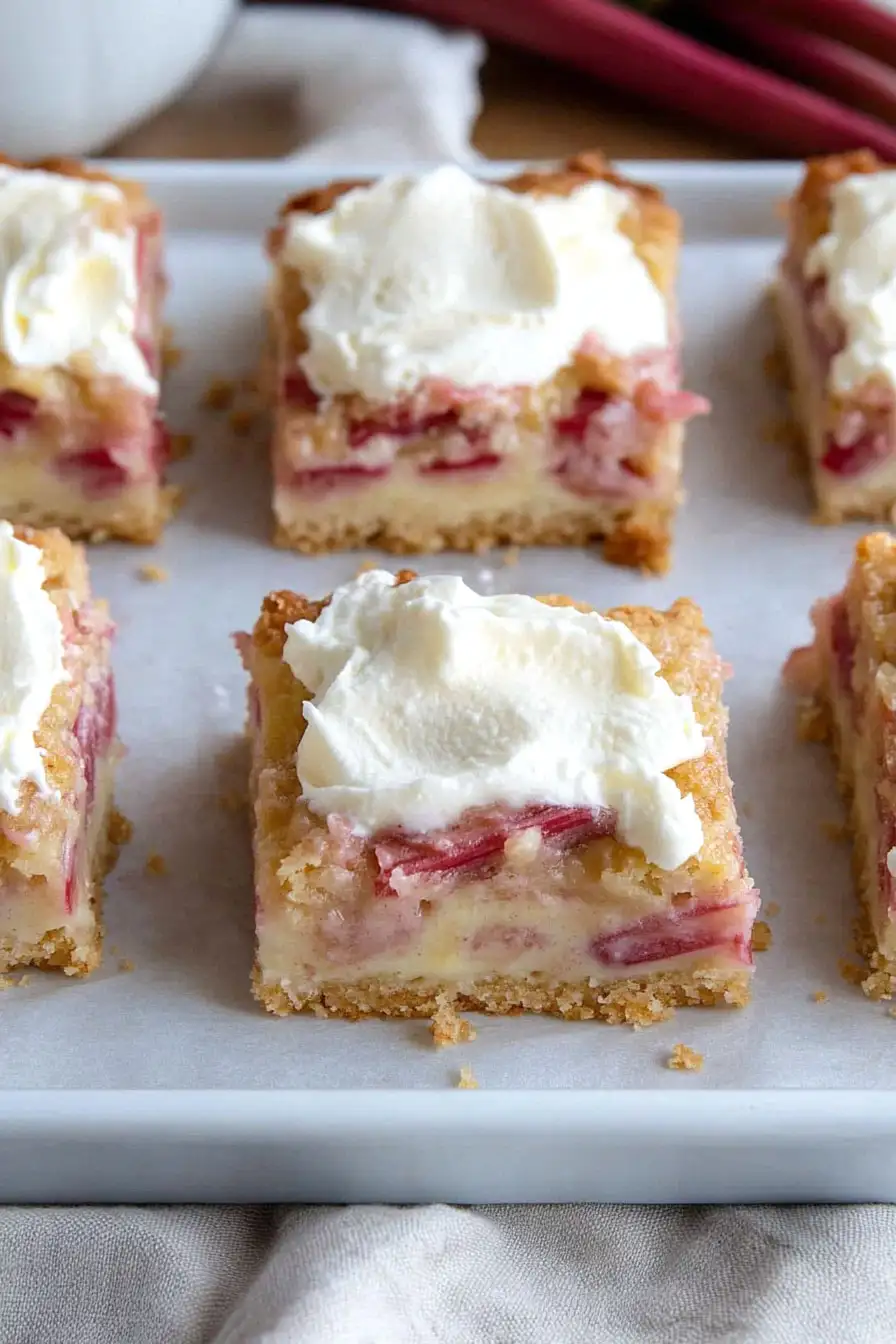 Moist Rhubarb Custard Bars