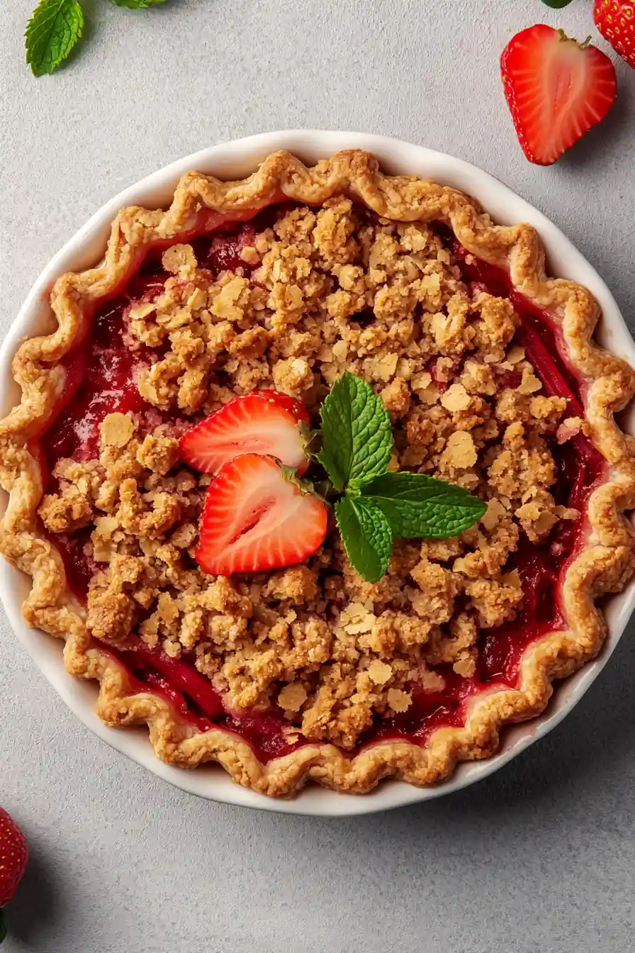 Delicious Strawberry Rhubarb Pie with Frozen Fruit