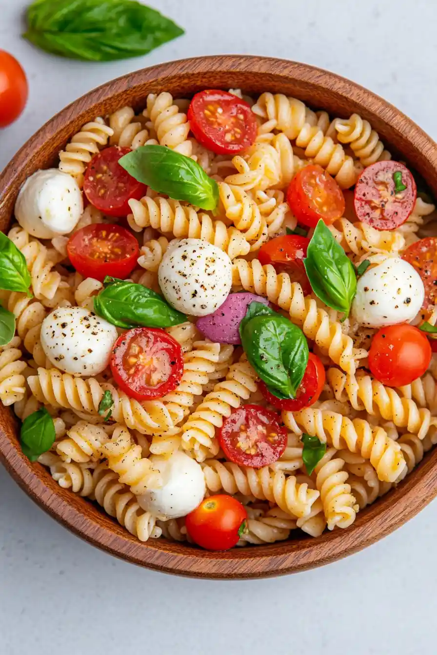 Juicy Pasta Salad with Mozzarella Balls