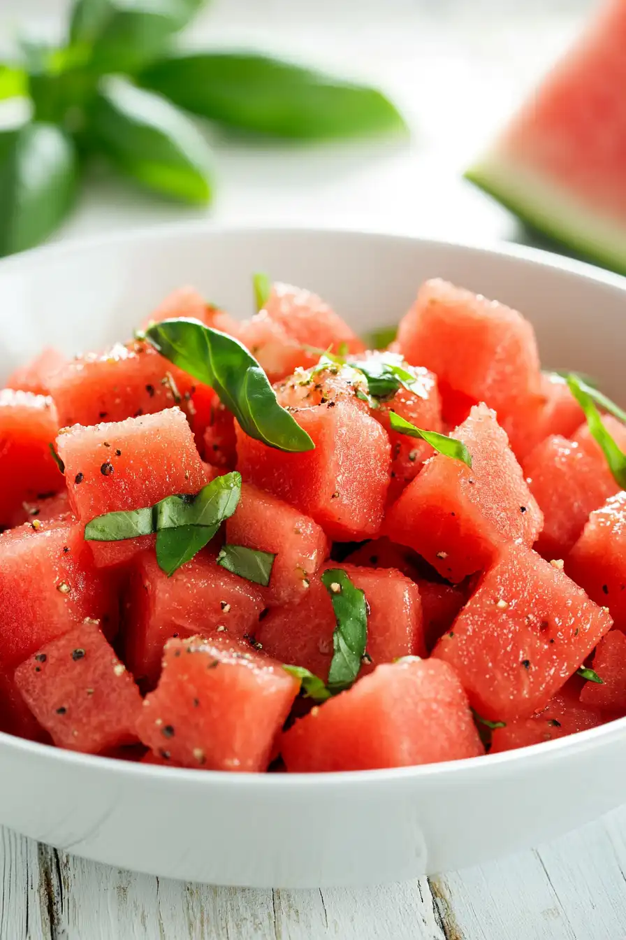 Easy Watermelon Basil Salad
