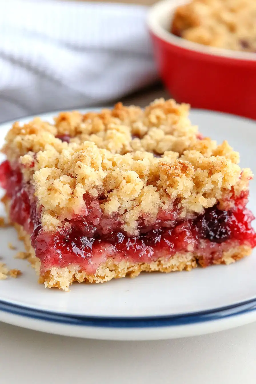 Juicy Cherry Crumble Bars with Cake Mix